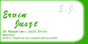 ervin juszt business card